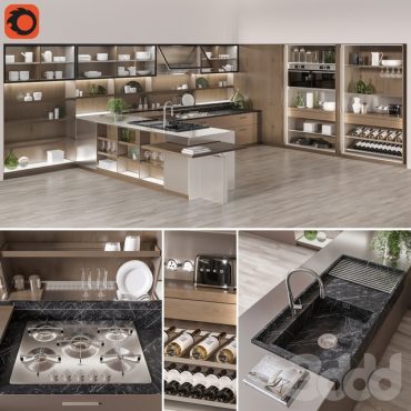 مدل سه بعدی کابینت مدرن 143