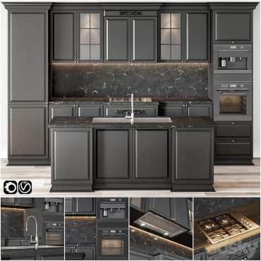 مدل سه بعدی کابینت نئوکلاسیک 487