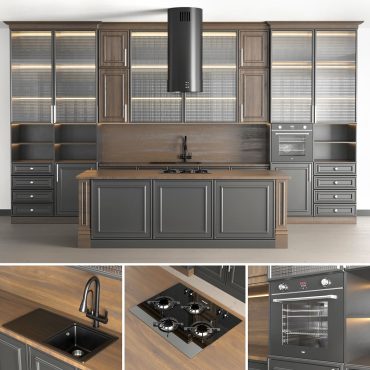 مدل سه بعدی کابینت مدرن 493