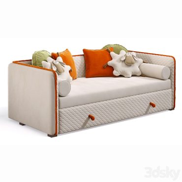 مدل سه بعدی تخت کودک 524