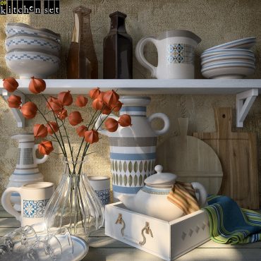 مدل سه بعدی ظرف و ظروف دکوری 337