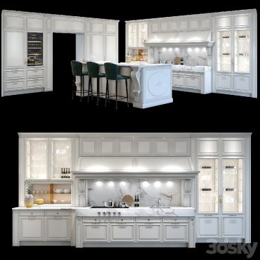 مدل سه بعدی کابینت کلاسیک 168