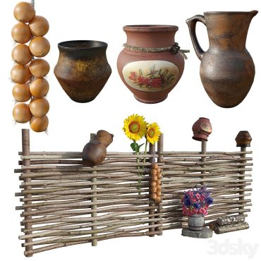 مدل سه بعدی ظرف و ظروف دکوری 345