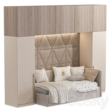 مدل سه بعدی تخت کودک 548