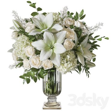 مدل سه بعدی گل و گلدان رومیزی 963