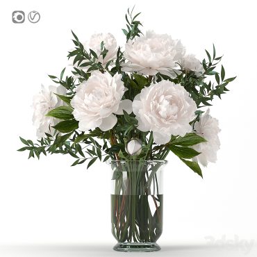 مدل سه بعدی گل و گلدان رومیزی 970