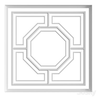 مدل سه بعدی سقف گچبری 172