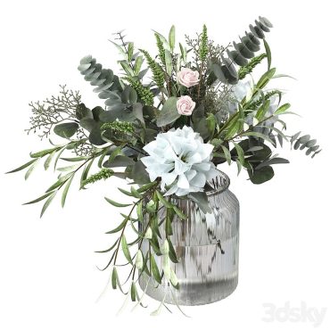 مدل سه بعدی گل و گلدان رومیزی 988
