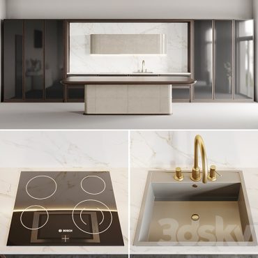 مدل سه بعدی کابینت مدرن 638