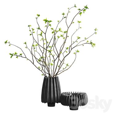 مدل سه بعدی گل و گلدان رومیزی 1033
