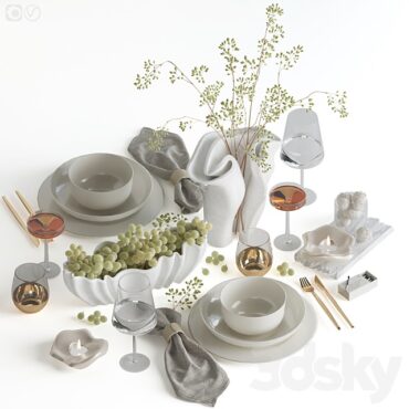 مدل سه بعدی ظرف و ظروف دکوری 382