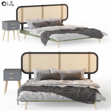 مدل سه بعدی تخت حصیری 572 مدل سه بعدی تخت حصیری 572