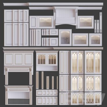 مدل سه بعدی کابینت کلاسیک 215 مدل سه بعدی کابینت کلاسیک 215