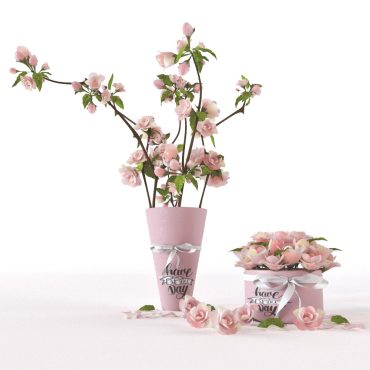 مدل سه بعدی گل و گلدان رومیزی 330 مدل سه بعدی گل و گلدان رومیزی 330